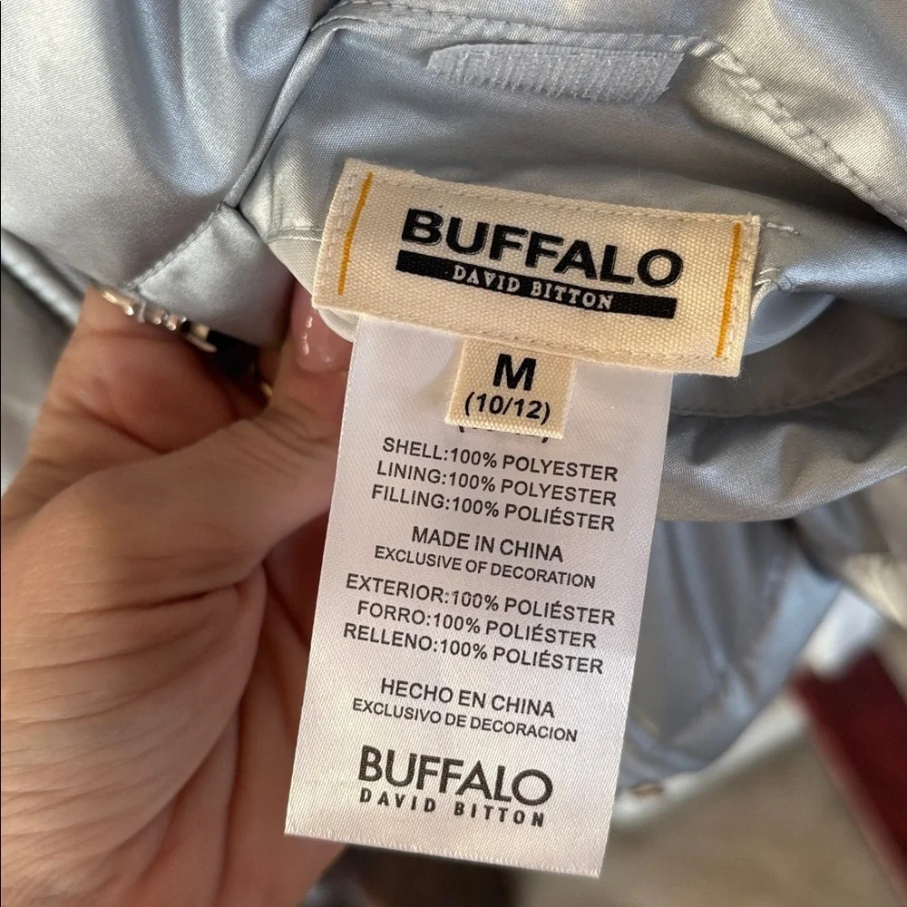 Buffalo David Bitton Reversible Zip Up Vest Silver Metallic & Pink Cream Sherpa